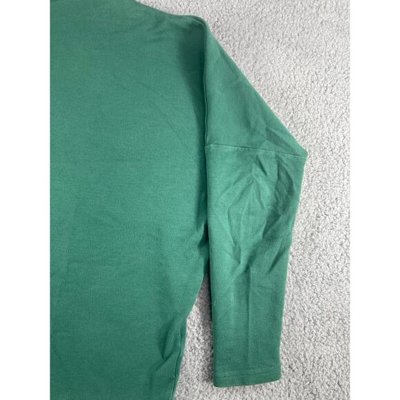 YALA Sweater Womens Small Green Brushed Sweatshirt High Neck Organic Bamboo - Picture 4 of 15